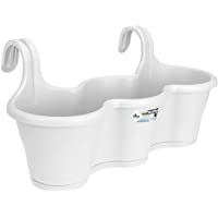 Elho Corsica Easy Hanger Trio Jardinero balcón- White- 50 cm